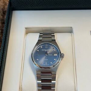 Frederique Constant Silver Watch with Diamonds